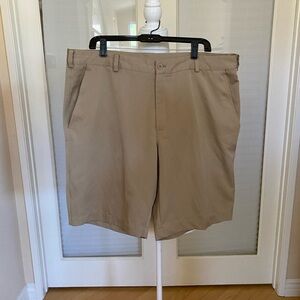 Nike Tan Flat Front Shorts Versatile Design